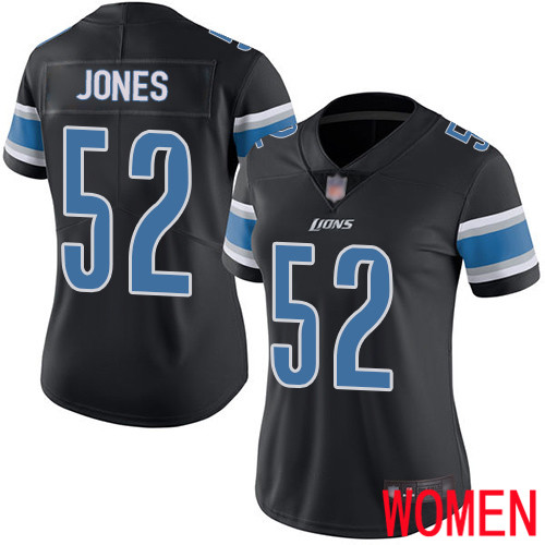 Detroit Lions Limited Black Women Christian Jones Jersey NFL Football #52 Rush Vapor Untouchable->women nfl jersey->Women Jersey